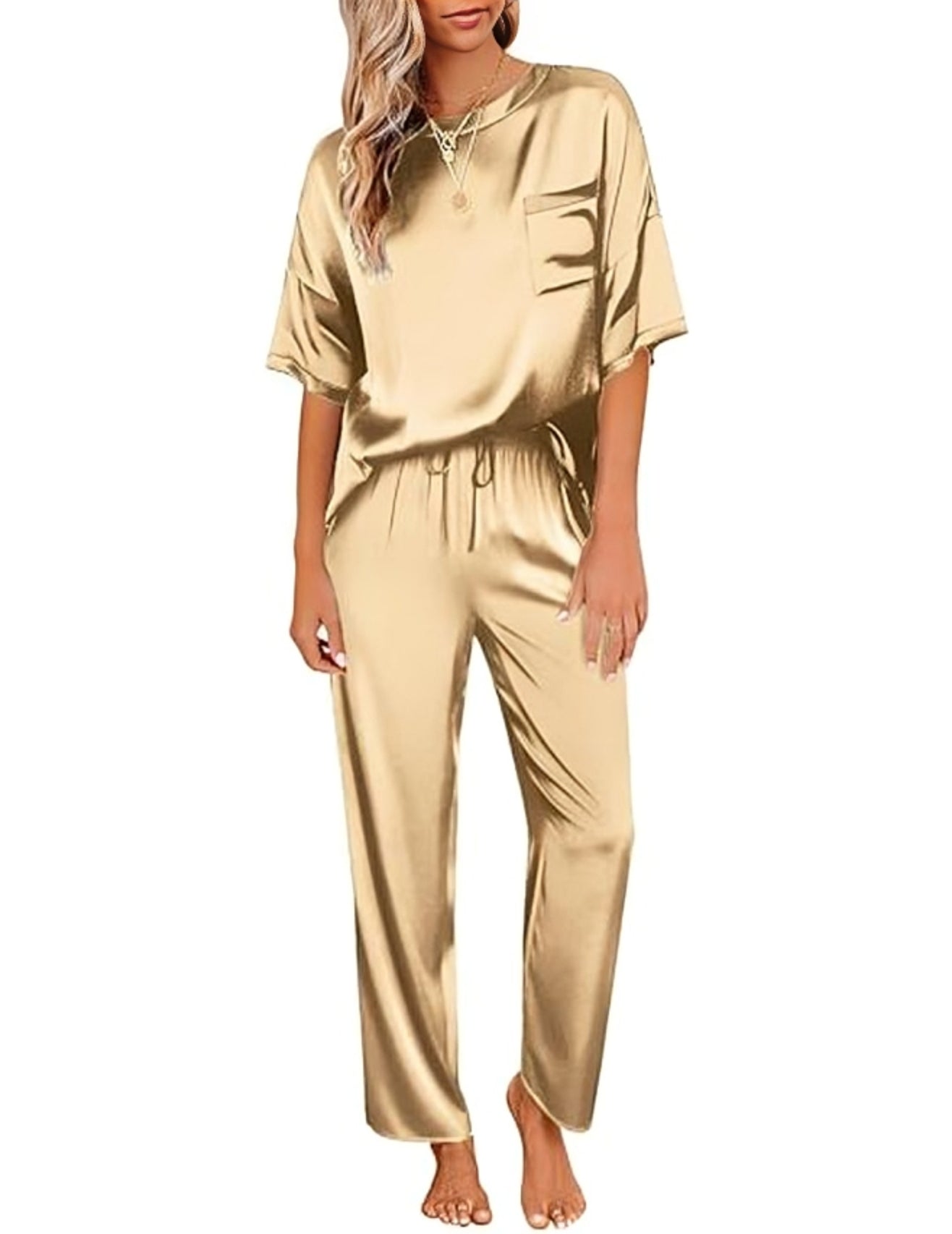 Short Sleeve Shirt With Long Pajama Pant Set-Original Pajamas