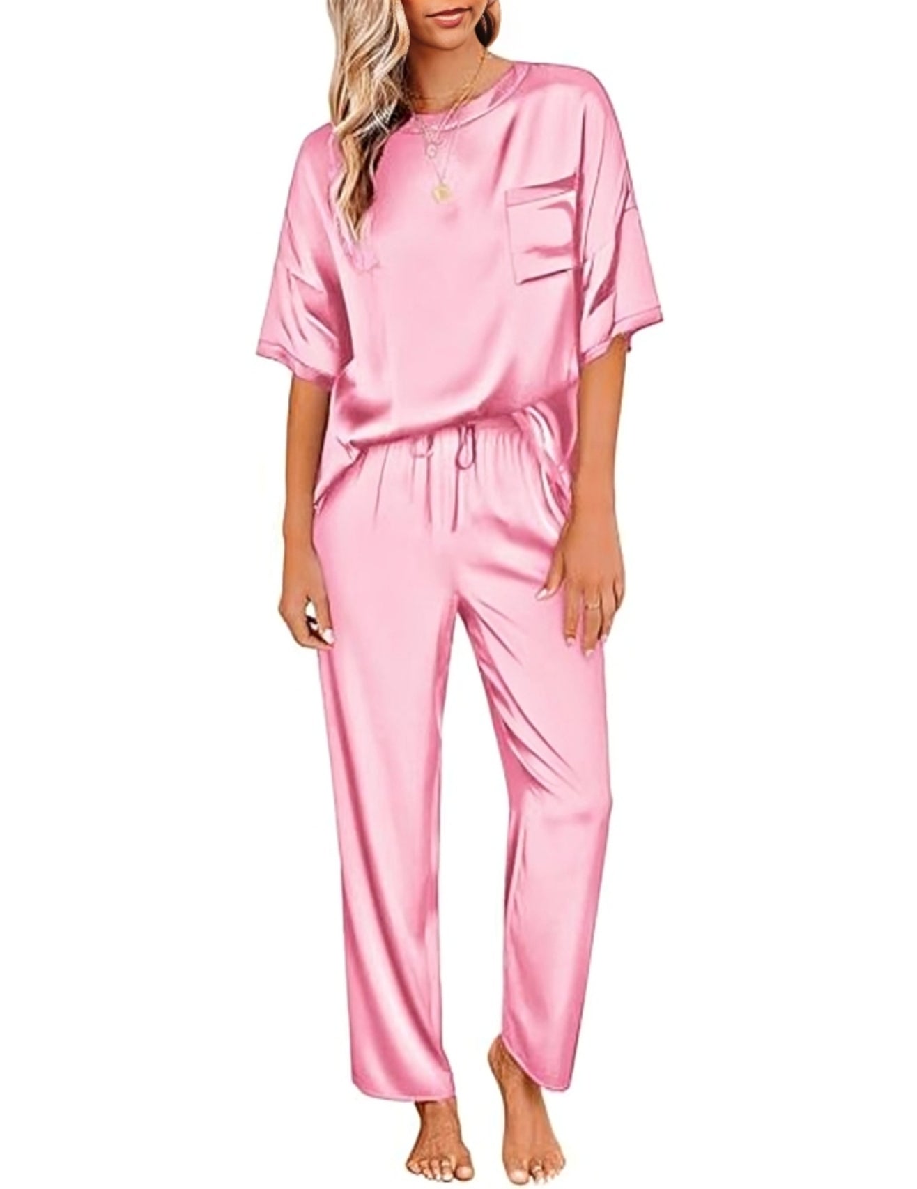 Short Sleeve Shirt With Long Pajama Pant Set-Original Pajamas