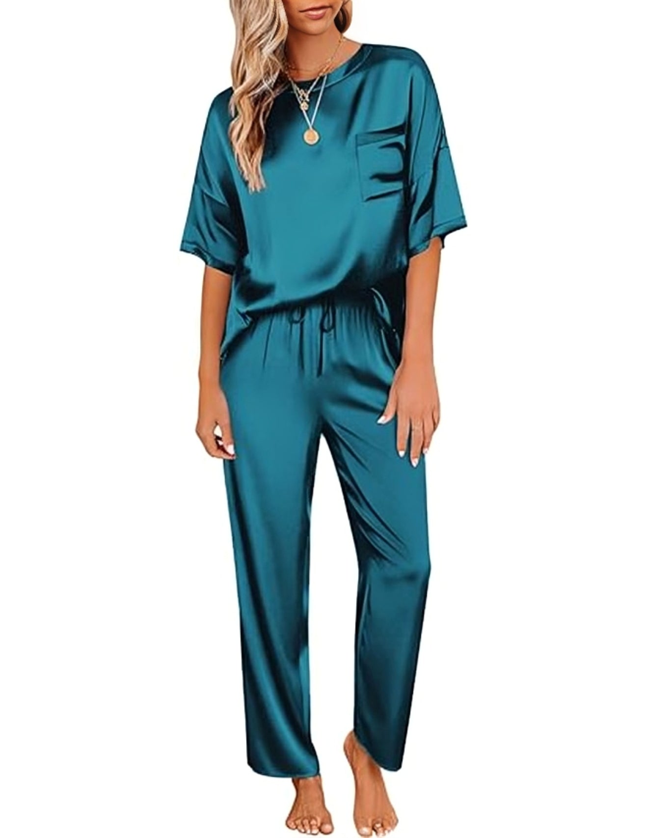 Short Sleeve Shirt With Long Pajama Pant Set-Original Pajamas