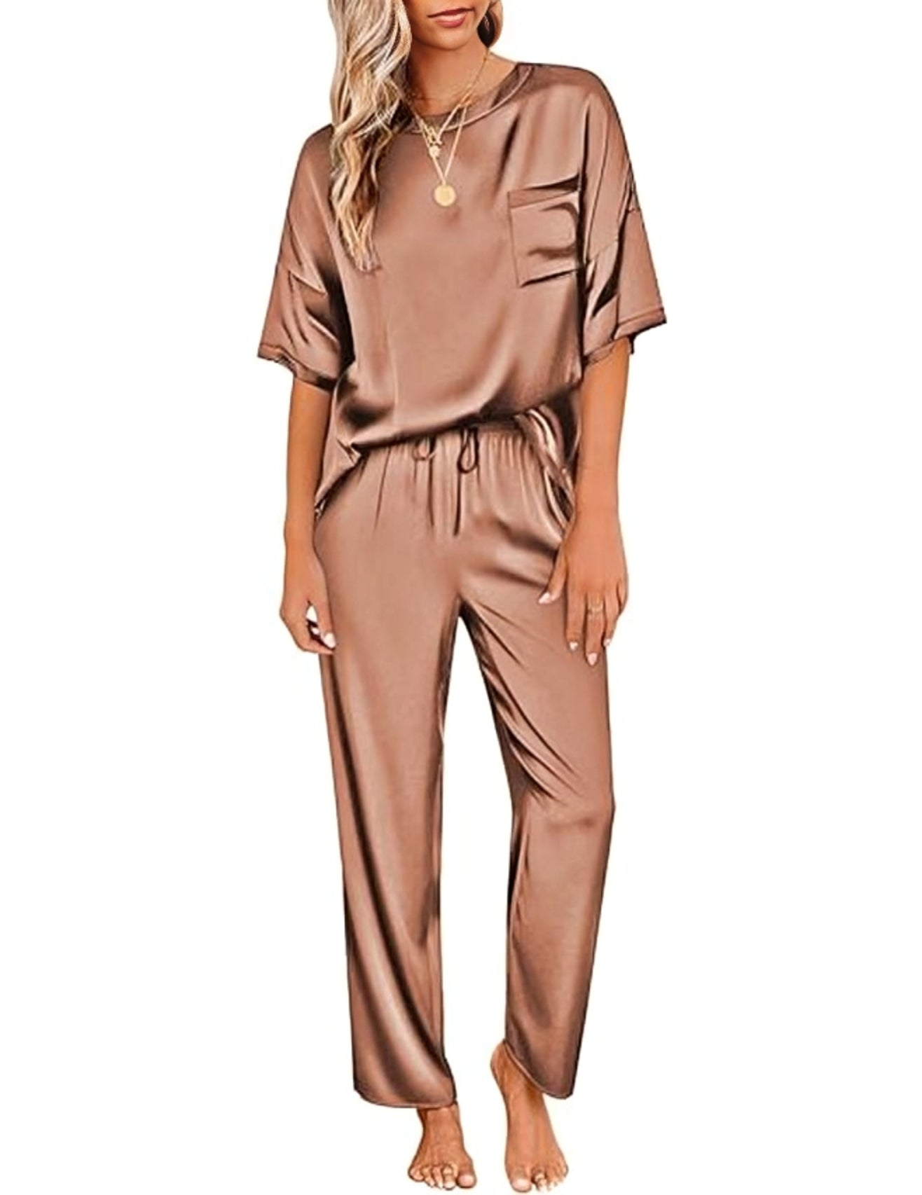 Short Sleeve Shirt With Long Pajama Pant Set-Original Pajamas