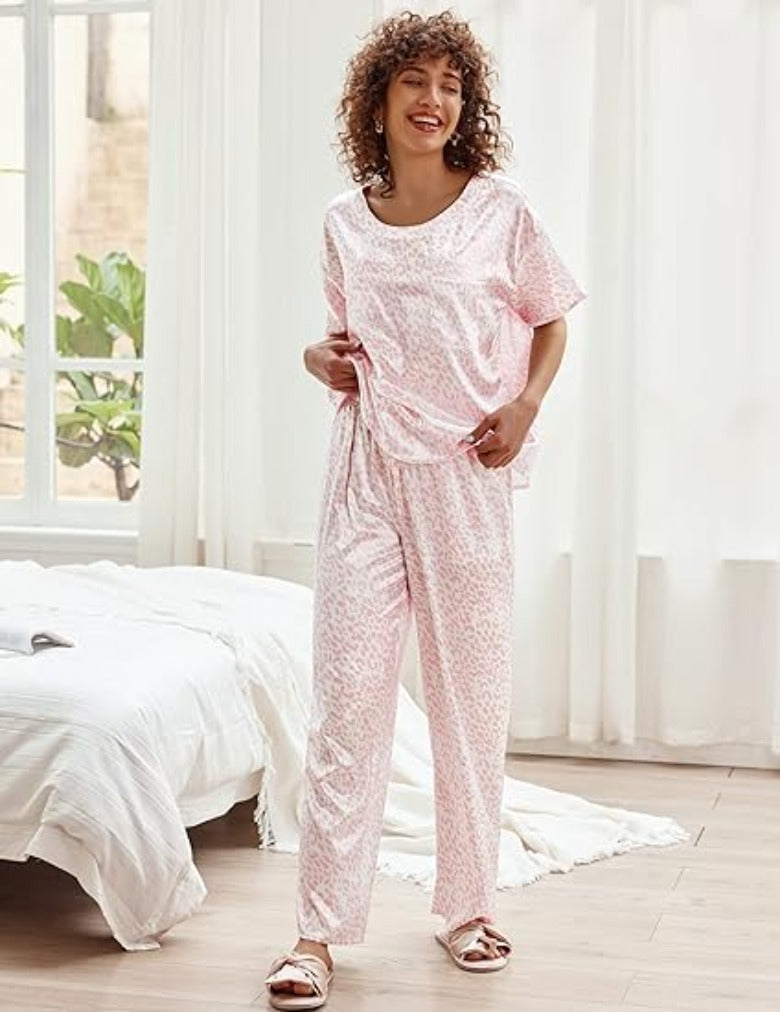Short Sleeve Shirt With Long Pajamas Set-Original Pajamas