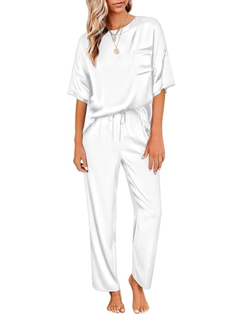 Short Sleeve Shirt With Long Pajamas Set-Original Pajamas