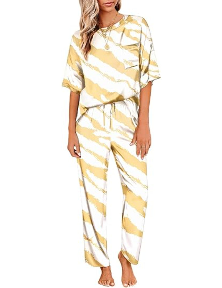 Short Sleeve Shirt With Long Pajamas Set-Original Pajamas