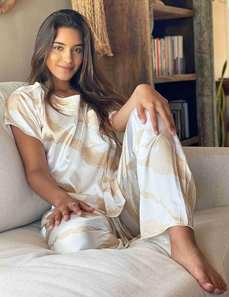 Short Sleeve Shirt With Long Pajamas Set-Original Pajamas