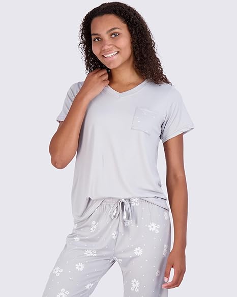Short Sleeve Tops With Comfy Pants Set-Original Pajamas