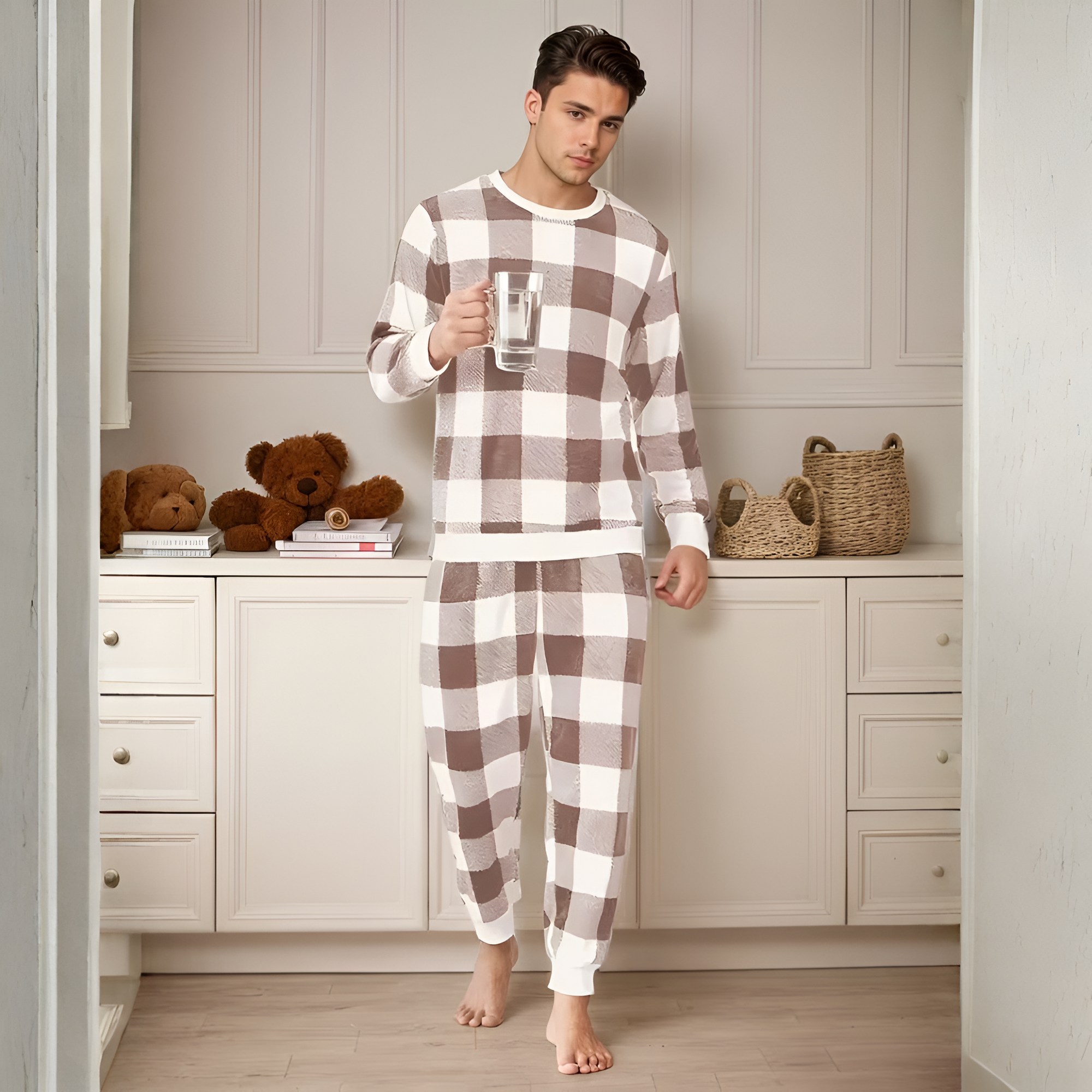 Classic Plaid Checkered Lounge Pajama Set