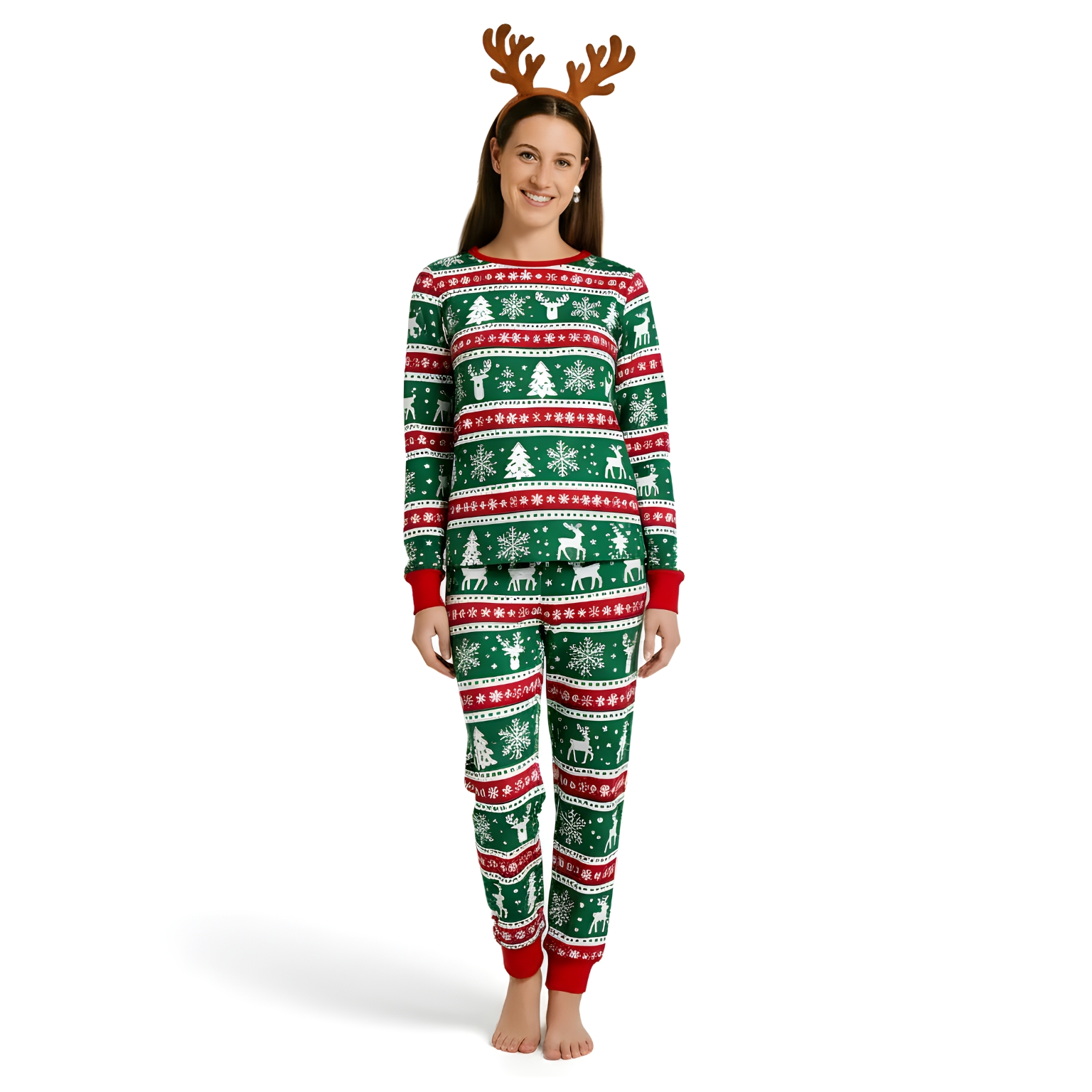 Snowflake Printed Cozy Family Matching Christmas Pajama Set