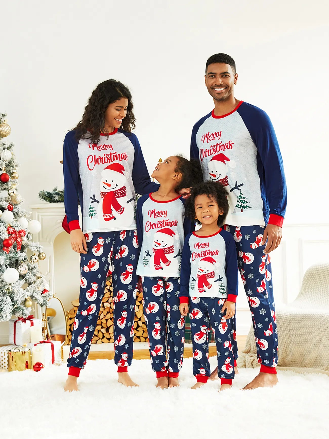 Snowman And Letter Print Family Matching Pajama Set-Original Pajamas