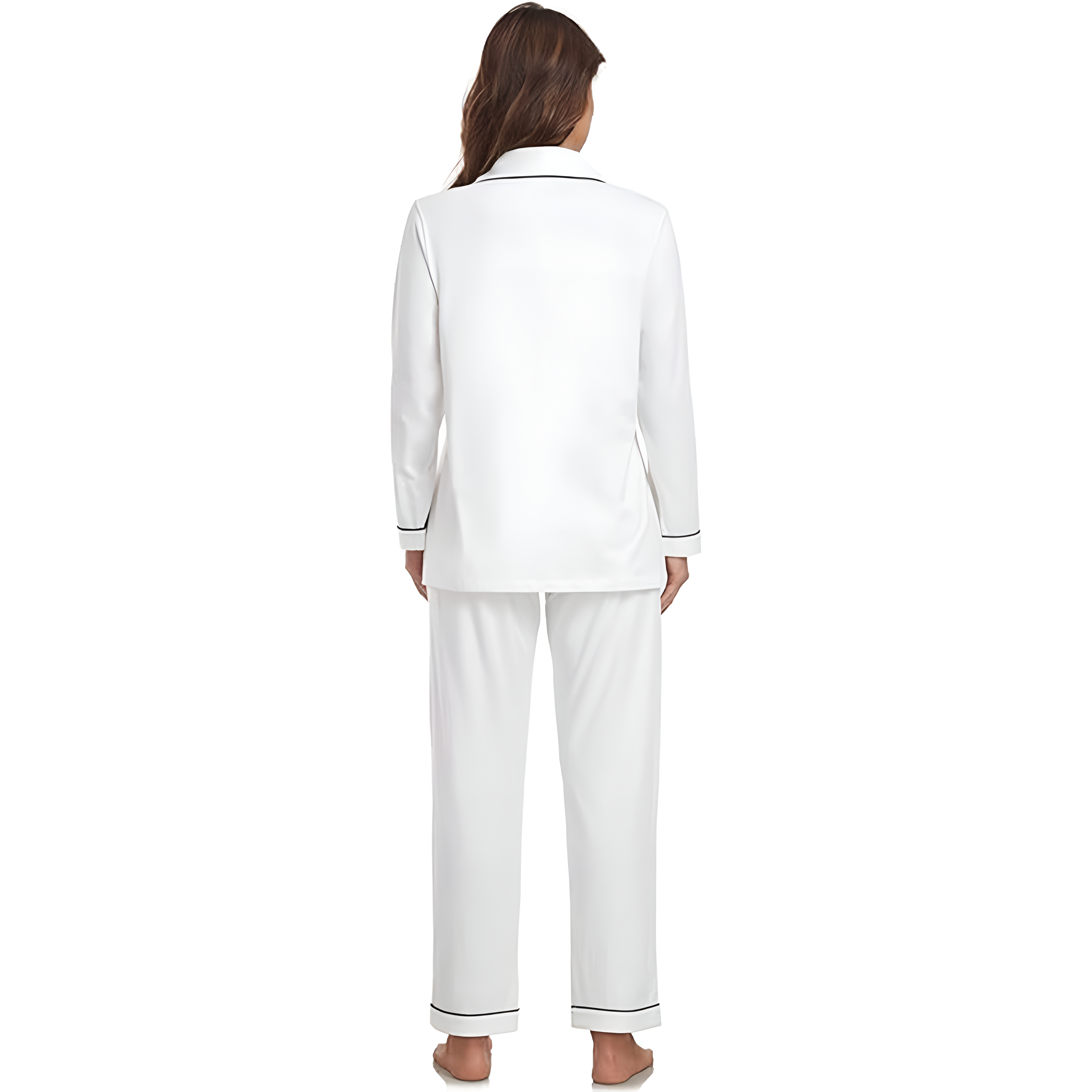 Soft Long Sleeve Button Down 2 Piece Pajama Set For Women