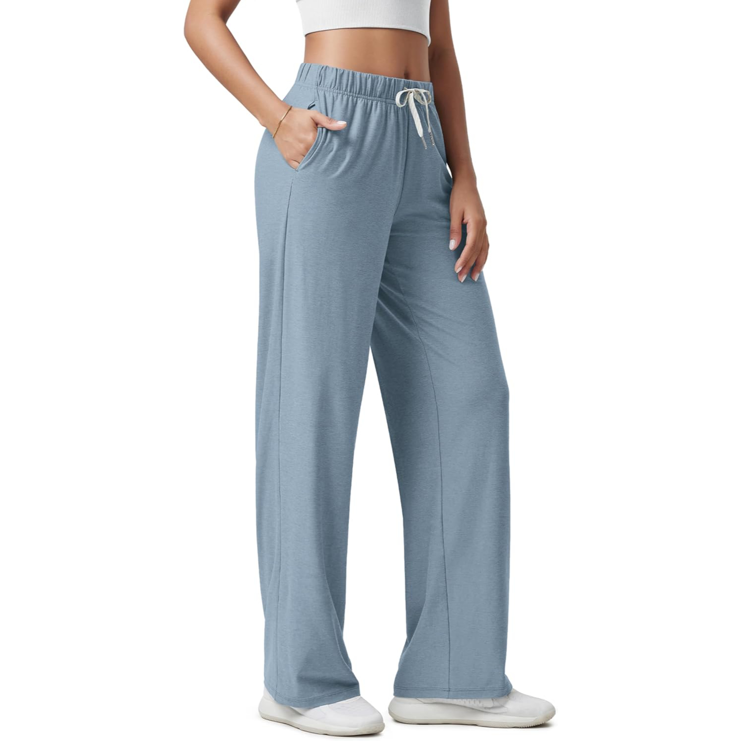 Straight Lounge Pants With Pockets For Women