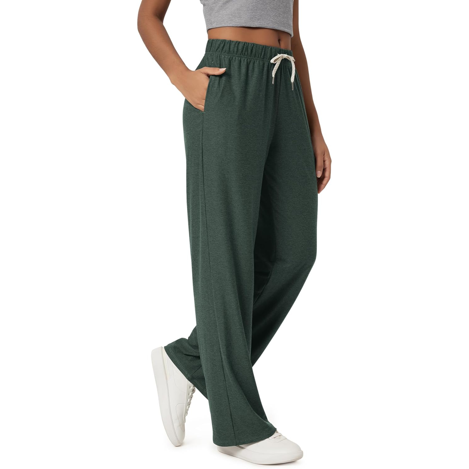 Straight Lounge Pants With Pockets For Women