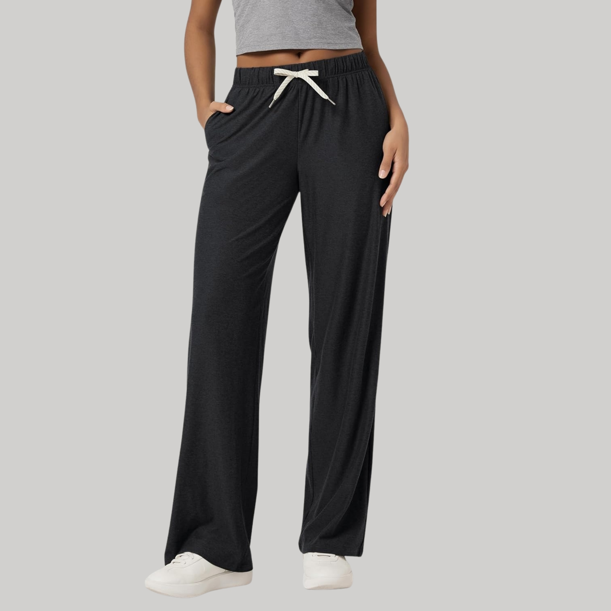 Straight Lounge Pants With Pockets For Women