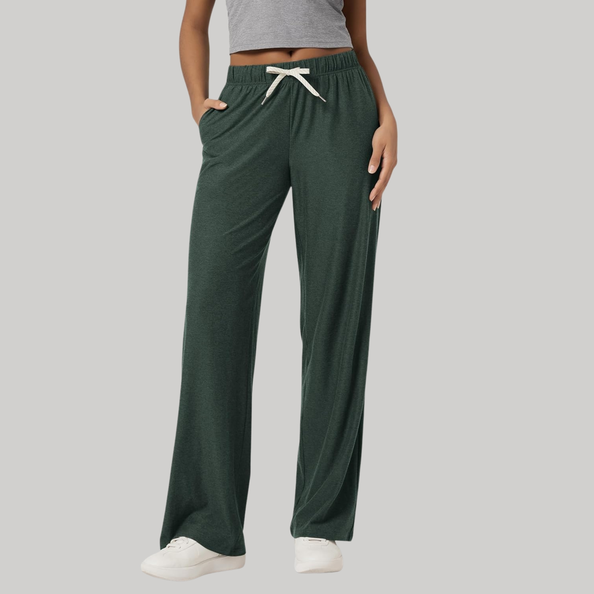 Straight Lounge Pants With Pockets For Women