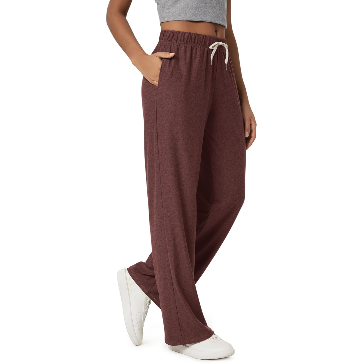 Straight Lounge Pants With Pockets For Women
