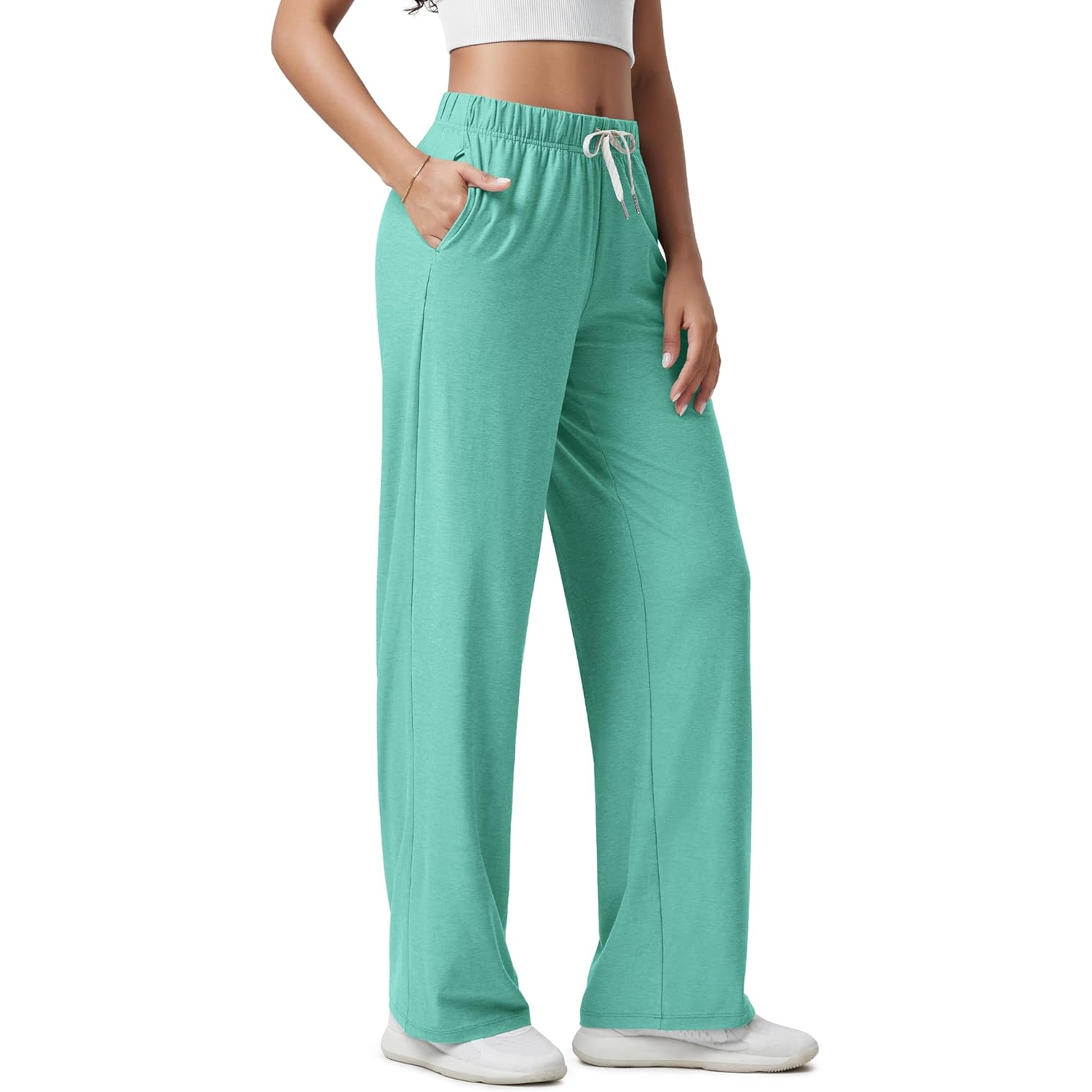 Straight Lounge Pants With Pockets For Women