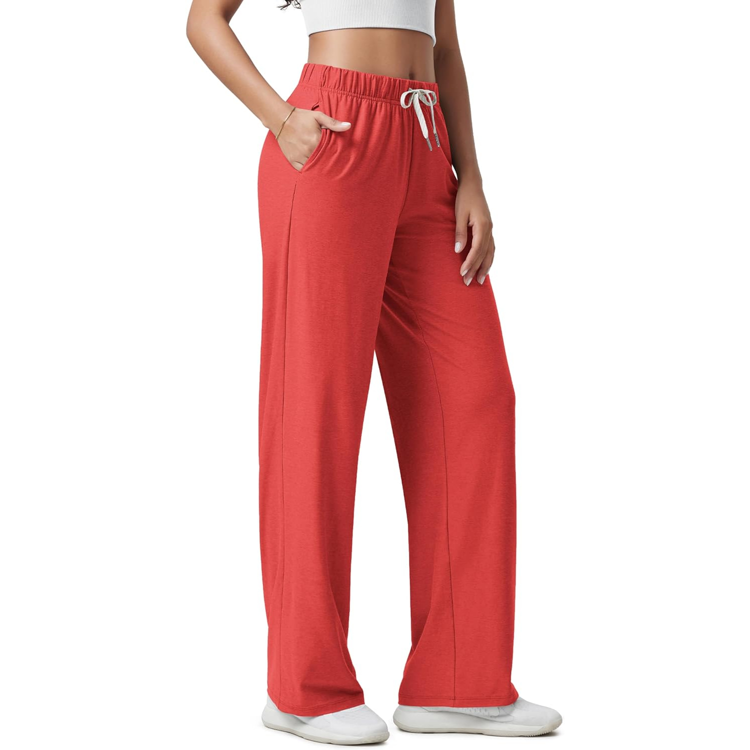 Straight Lounge Pants With Pockets For Women