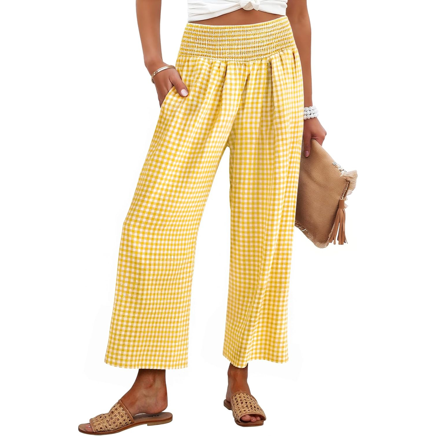 Striped Lounge Pants With Cropped Palazzo Design
