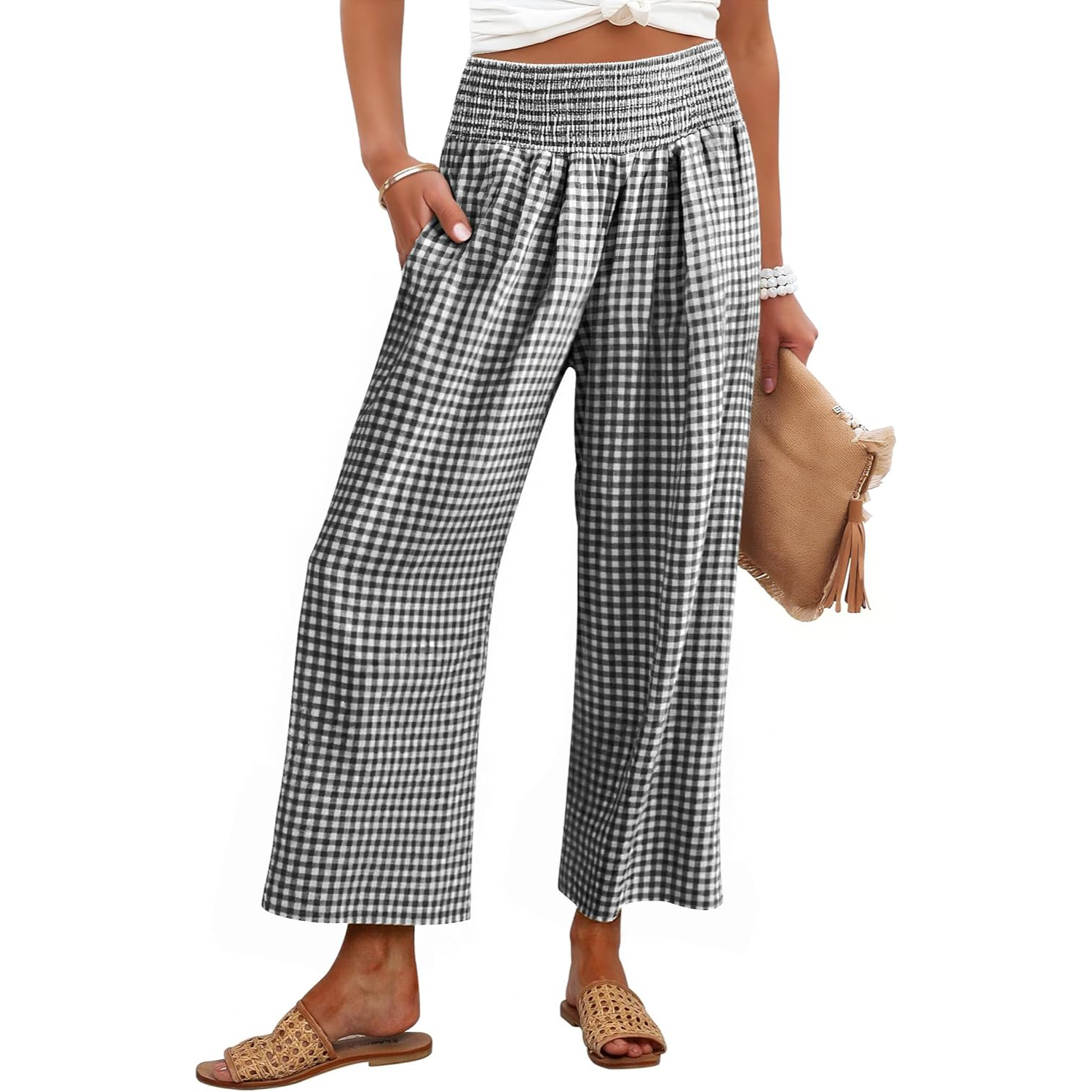 Striped Lounge Pants With Cropped Palazzo Design