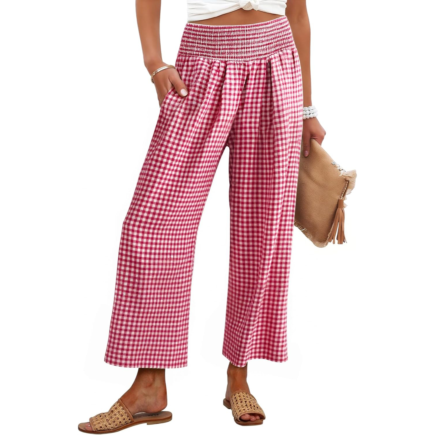 Striped Lounge Pants With Cropped Palazzo Design