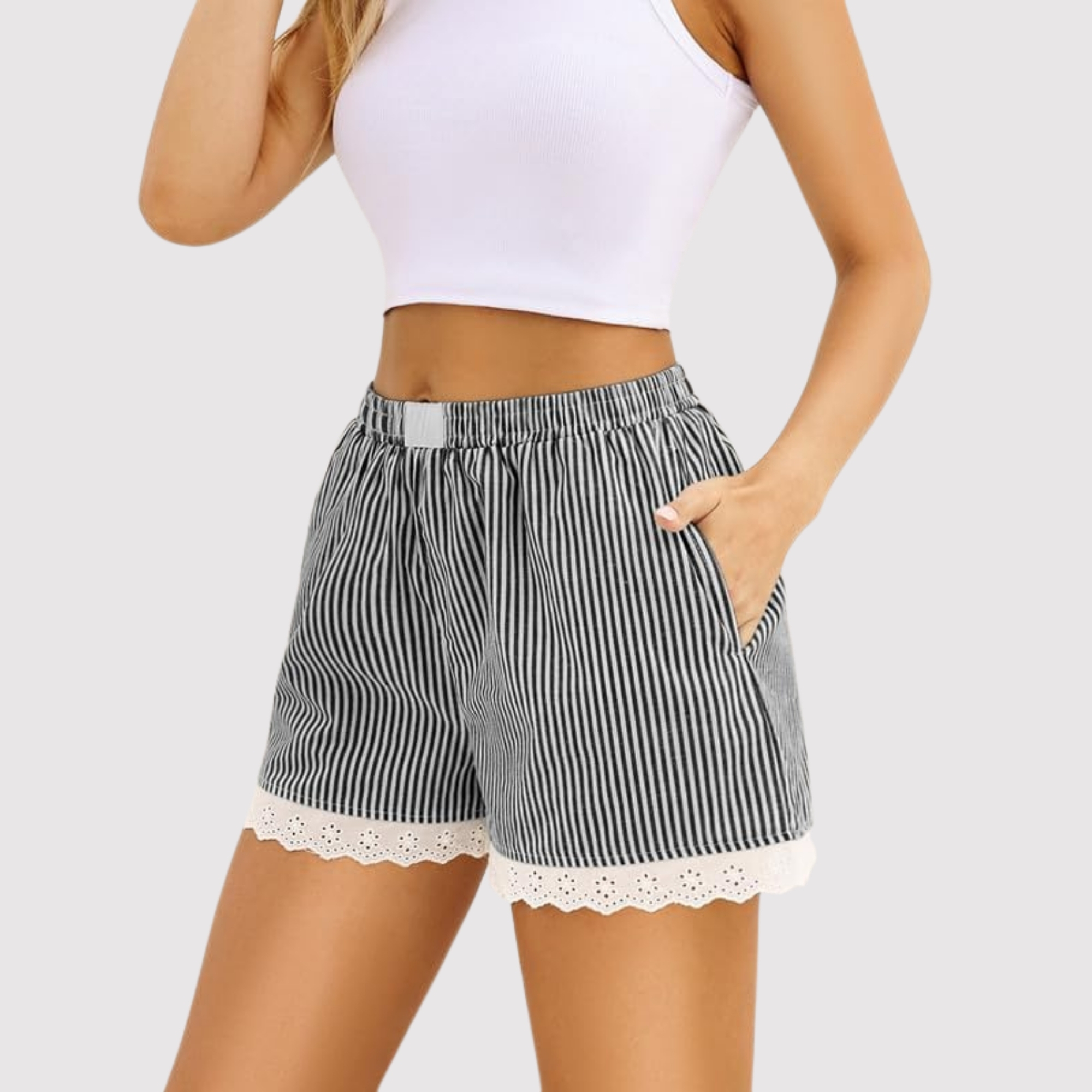 Summer Gingham Lounge Shorts For Women