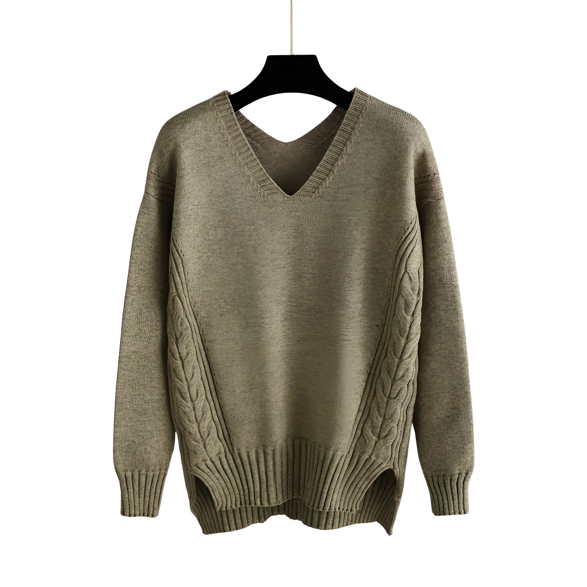 Textured V Shape Knit Lounge Set