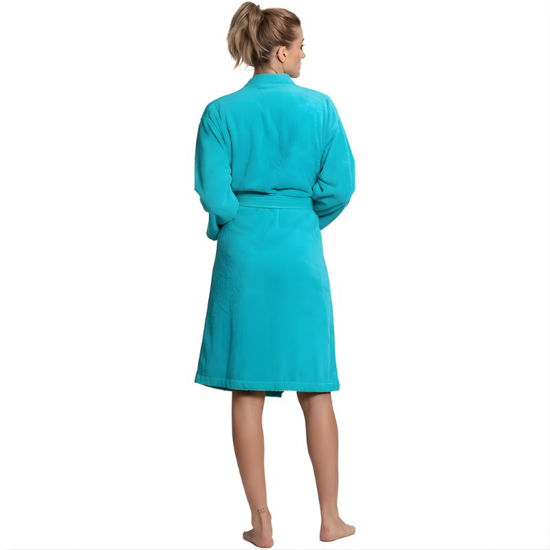 Soft Turkish Terry Cloth Kimono Design Bathrobe For Women