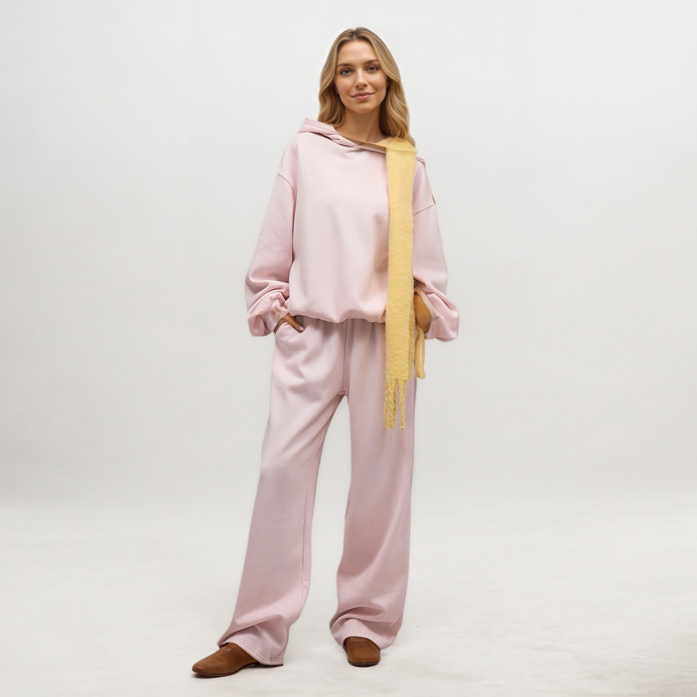 Two Piece Oversized Hoodie And Loose Fit Sweatpants Set With Pockets For Women