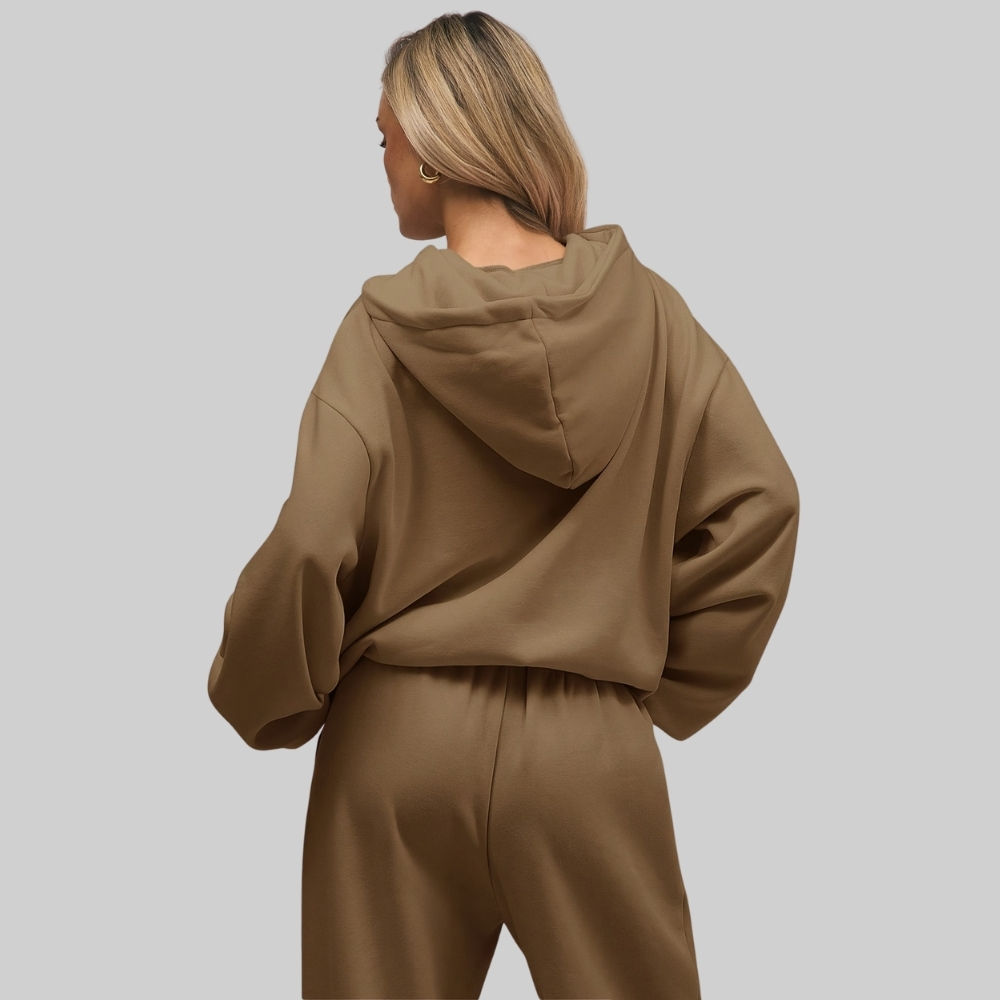 Two Piece Oversized Hoodie And Loose Fit Sweatpants Set With Pockets For Women