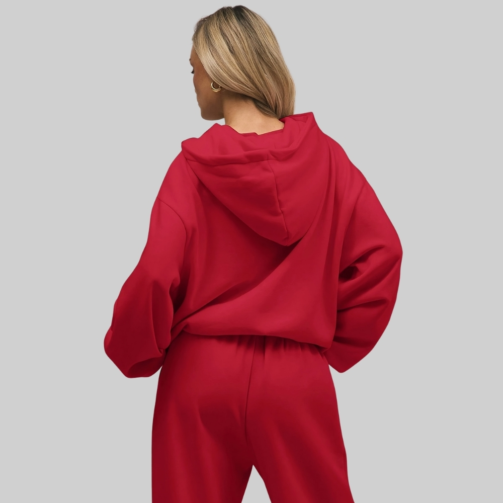 Two Piece Oversized Hoodie And Loose Fit Sweatpants Set With Pockets For Women