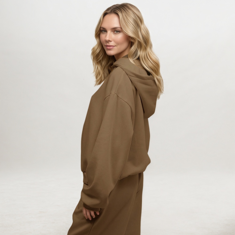 Two Piece Oversized Hoodie And Loose Fit Sweatpants Set With Pockets For Women