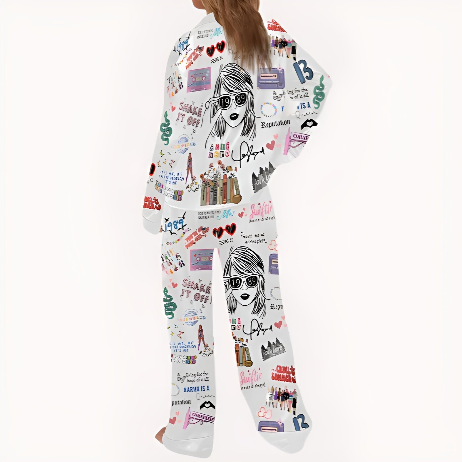 Two Piece Pajama Set With Lapel Collar-Original Pajamas