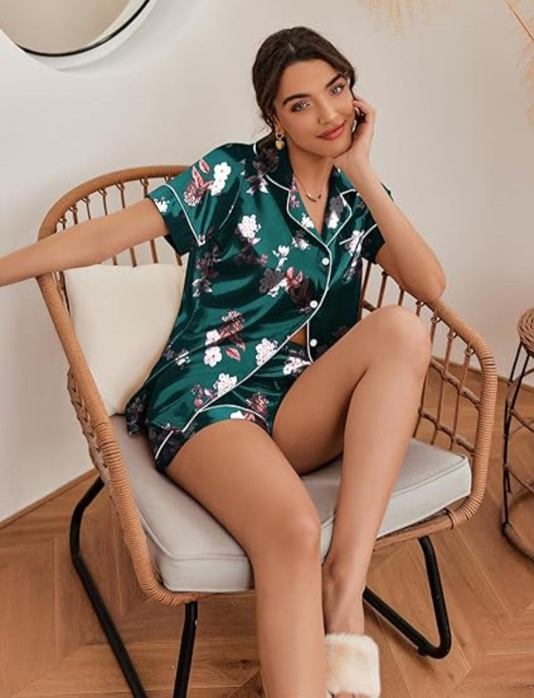 Two Piece Short Sleeve Loungewear Set-Original Pajamas