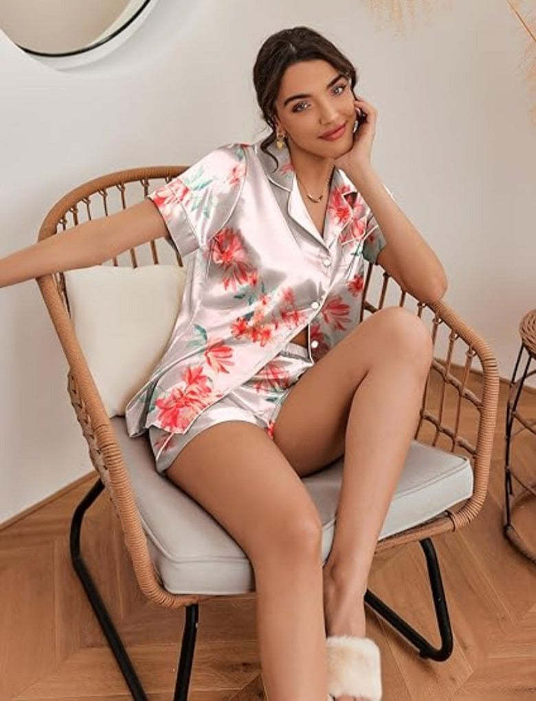 Two Piece Short Sleeve Loungewear Set-Original Pajamas
