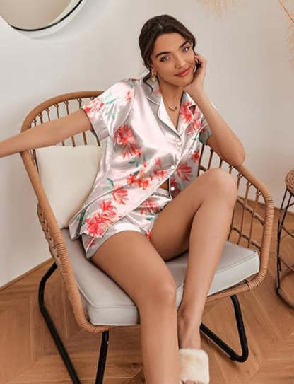 Two Piece Short Sleeve Loungewear Set-Original Pajamas