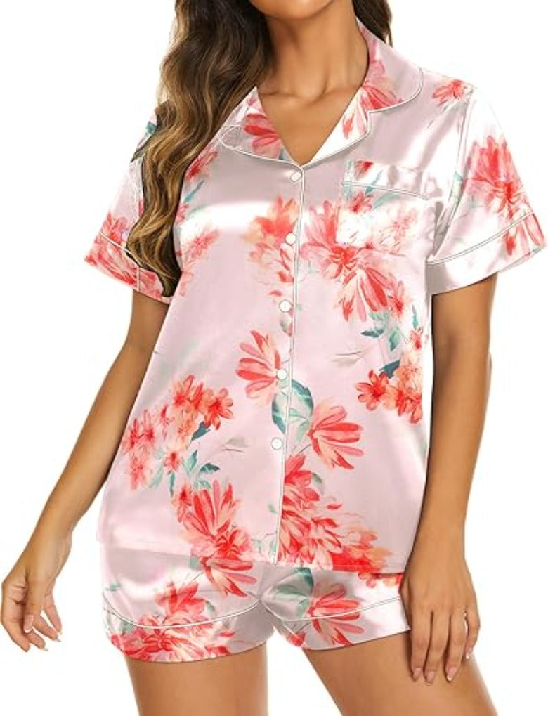 Two Piece Short Sleeve Loungewear Set-Original PajamasTwo Piece Short Sleeve Loungewear Set - Image 4