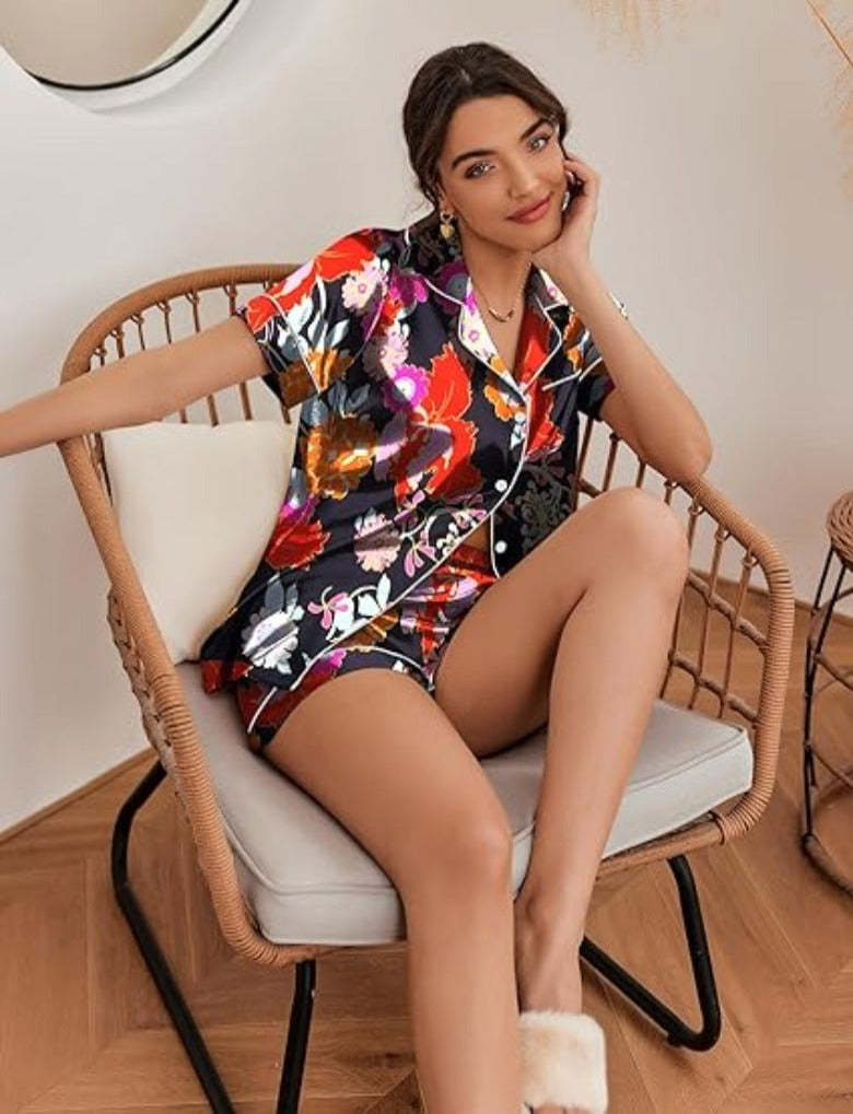 Two Piece Short Sleeve Loungewear Set-Original Pajamas