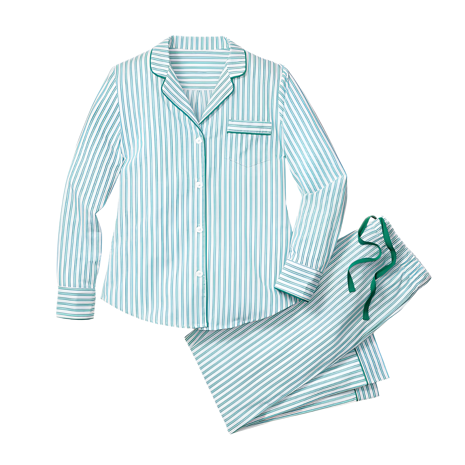 Classic Twill Pajama Set With Button Shirt And Lounge Pants