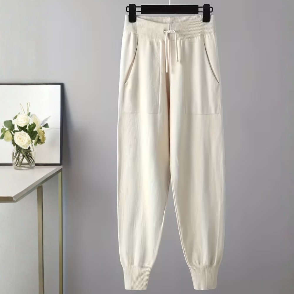 V Collar Knit Sweater Pant Set