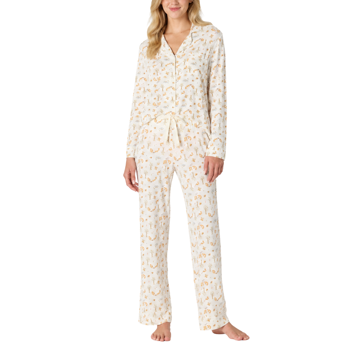 2 Pieces Matching Long Sleeve Pajama Set For Women