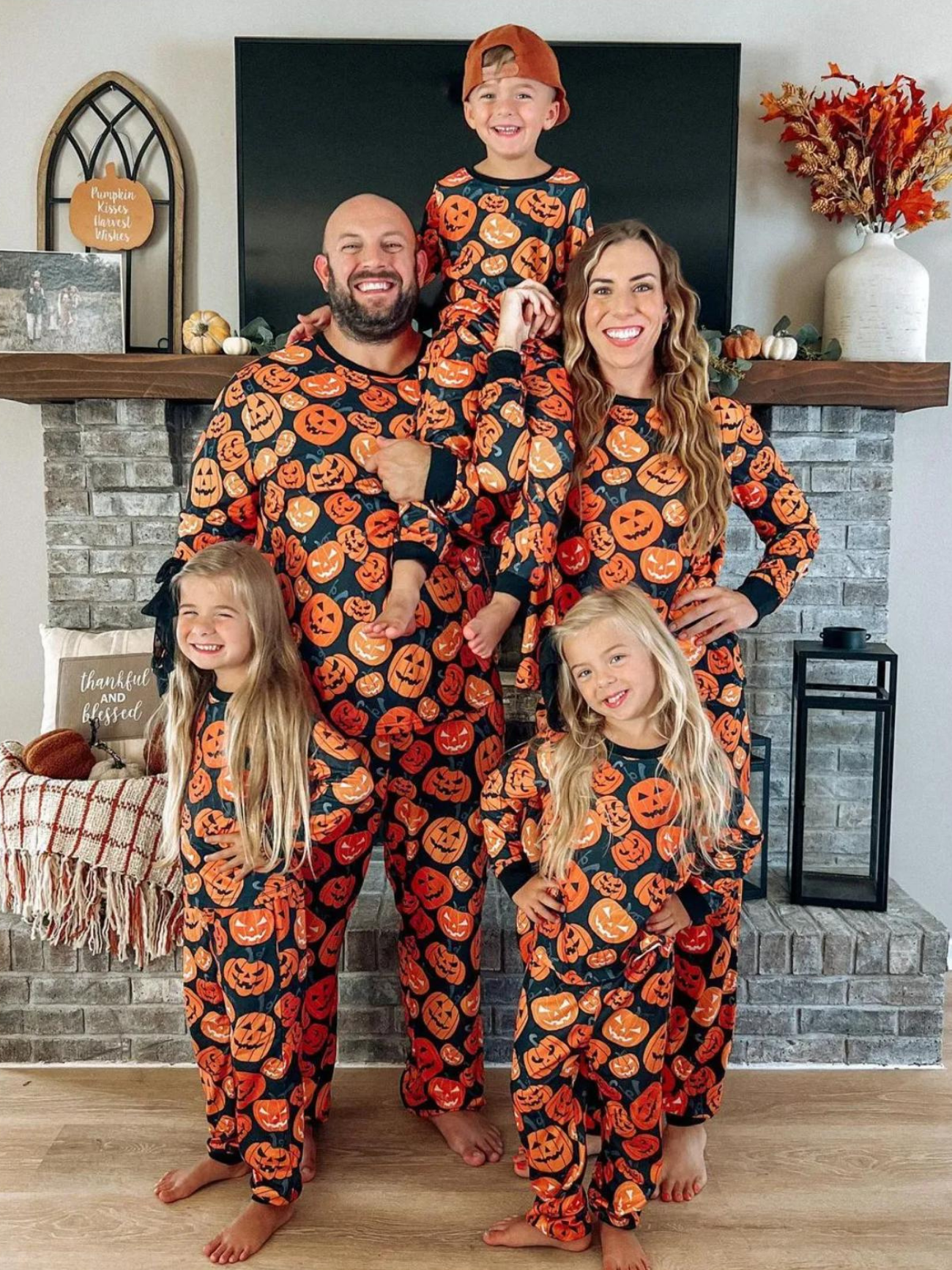 Halloween Family Matching Pumpkin Design Pajama Set-Original Pajamas