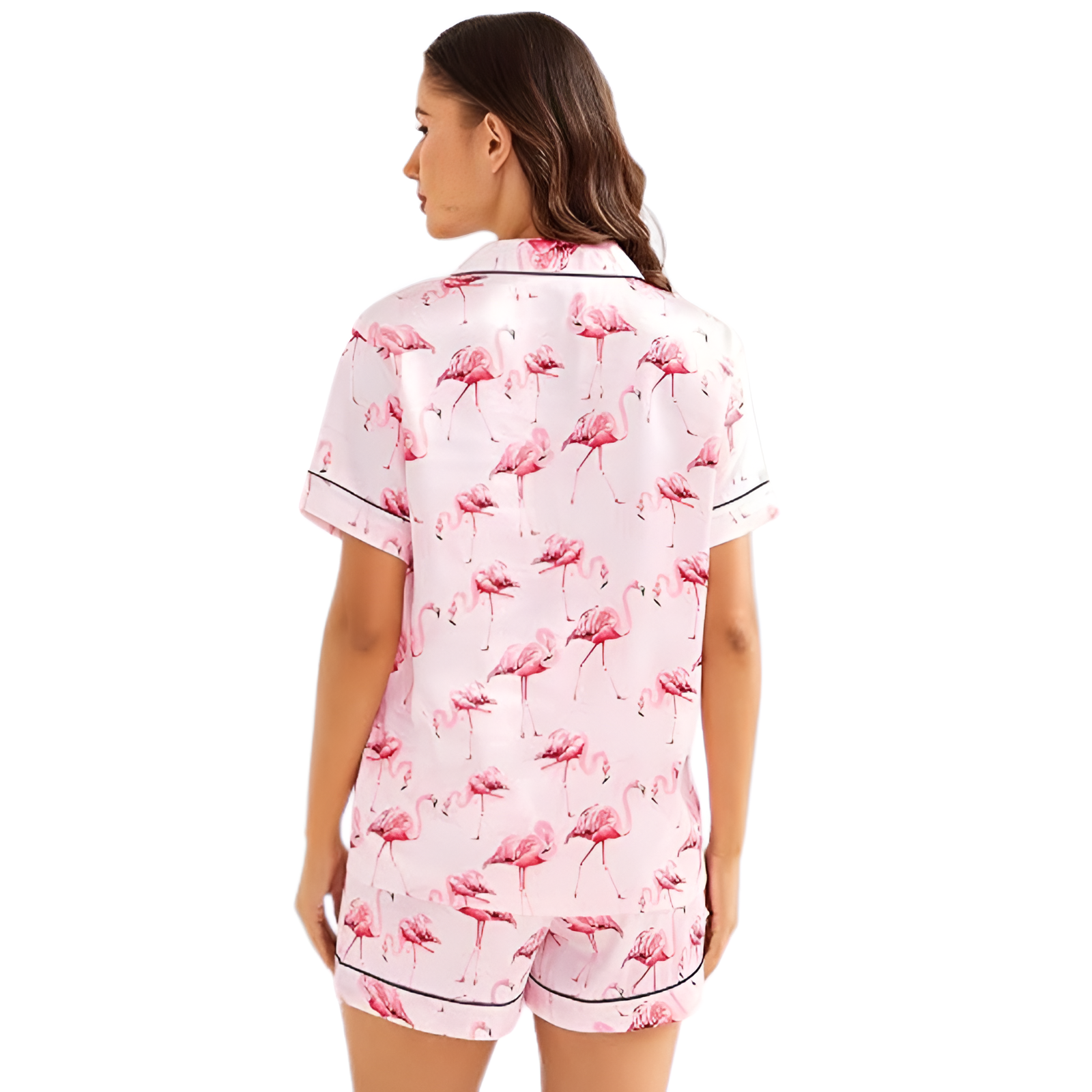 2 Piece Short Sleeve Button Down Top And Shorts Pajama Set