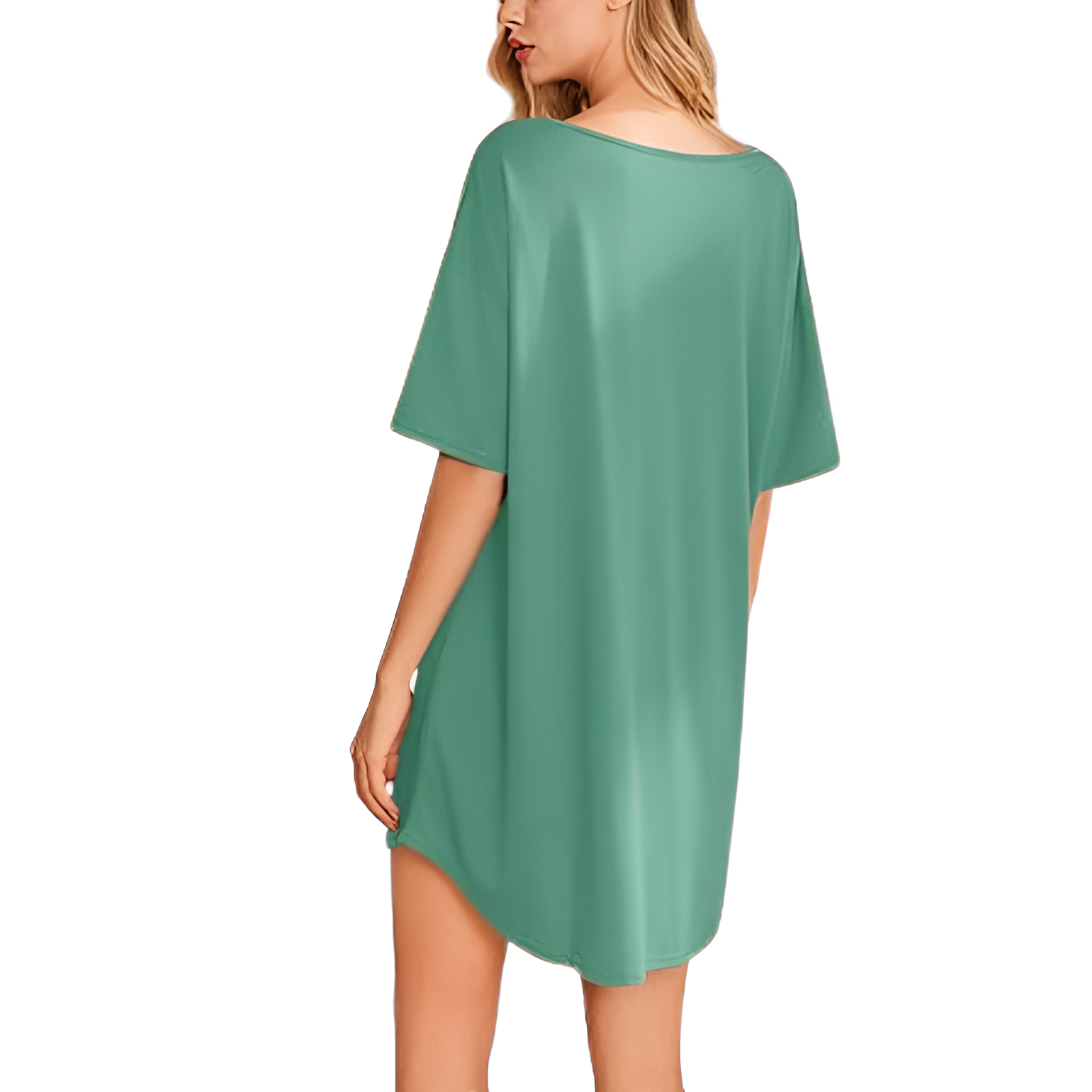 Nightgowns For Women With Short Sleeves And Pocket
