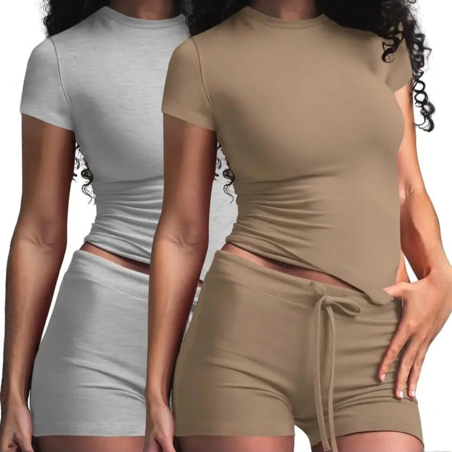 Pack of 2 Women Solid Color Modal Loungewear Two-piece Matching Set