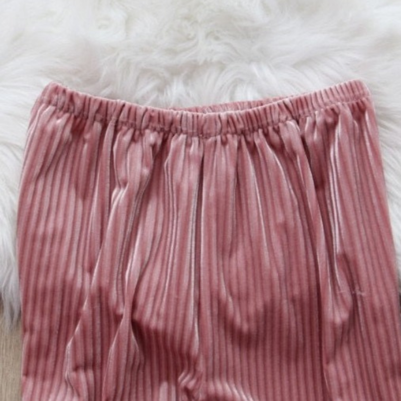 Velvet Sleepwear 3 Piece Pajamas Lace Trim Solid-Original Pajamas