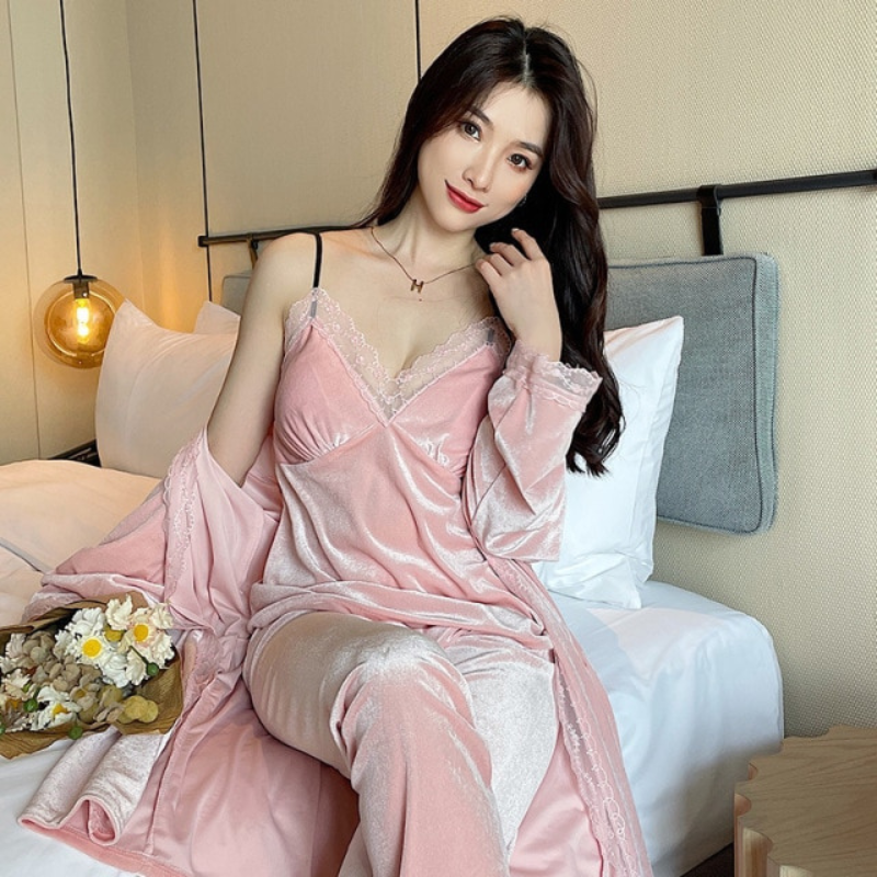 The Solid Strapped Pajama Set Breathable Pajamas Women-Original Pajamas