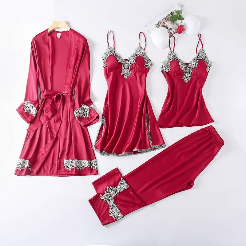 4 Piece Silk Pajamas Set-Original Pajamas