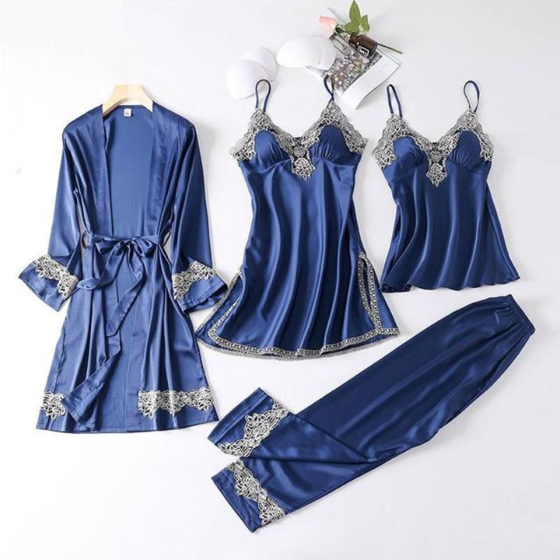 4 Piece Silk Pajamas Set-Original Pajamas