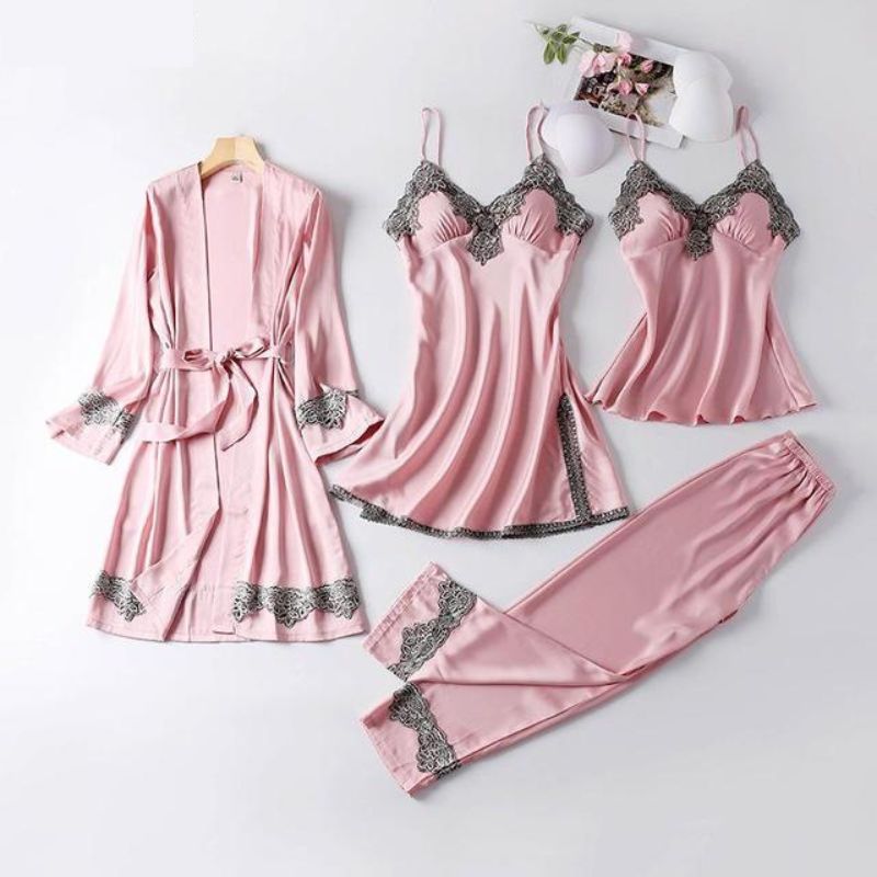 4 Piece Silk Pajamas Set-Original Pajamas
