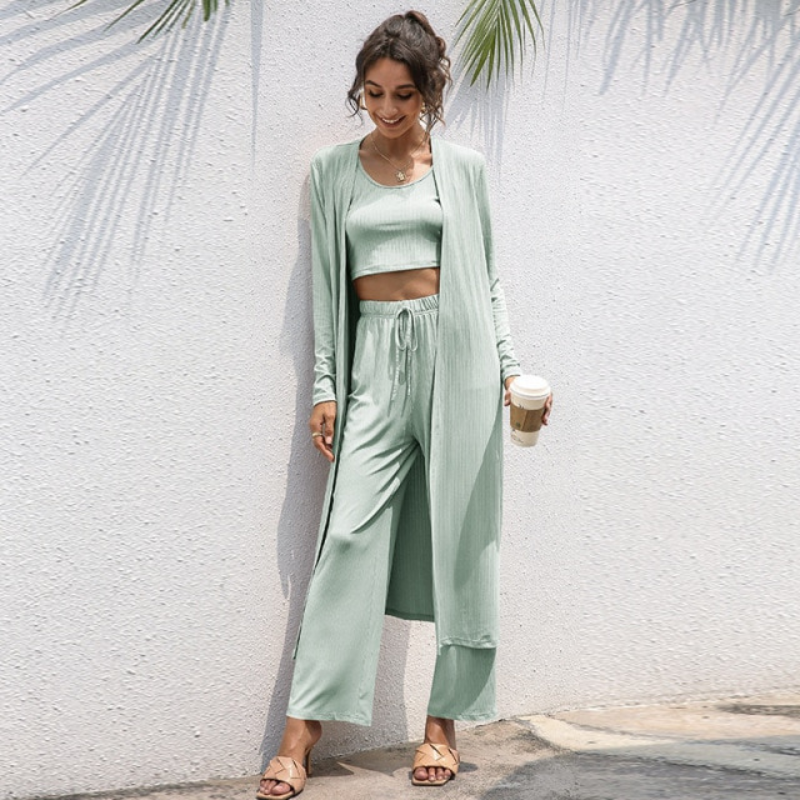 The Pure Cotton Cropped 3 Piece Original Pajamas Set-Original Pajamas