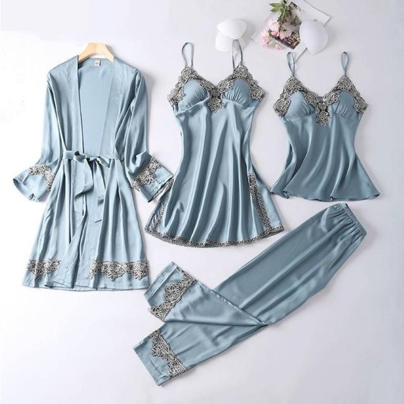 4 Piece Silk Pajamas Set-Original Pajamas